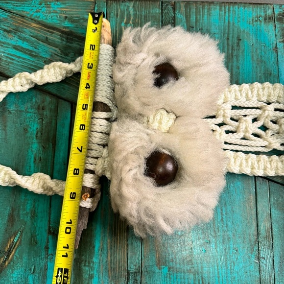 Vintage Macrame Owl Hanging Decor MCM - Picture 8 of 8